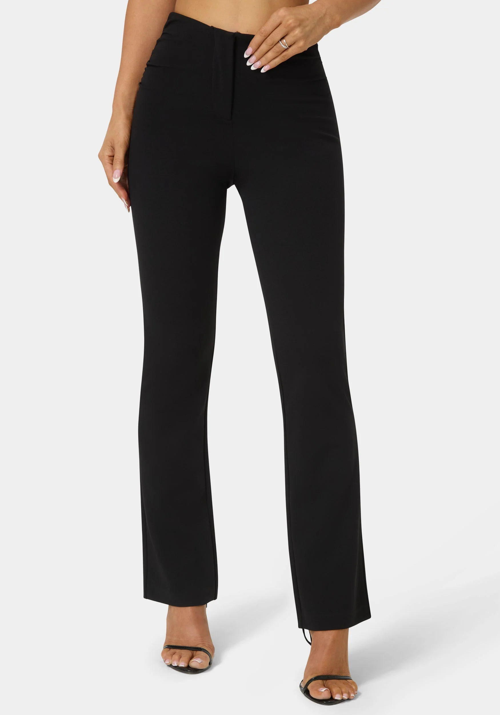 Image of High Waist Stretch Mini Bootcut Pant