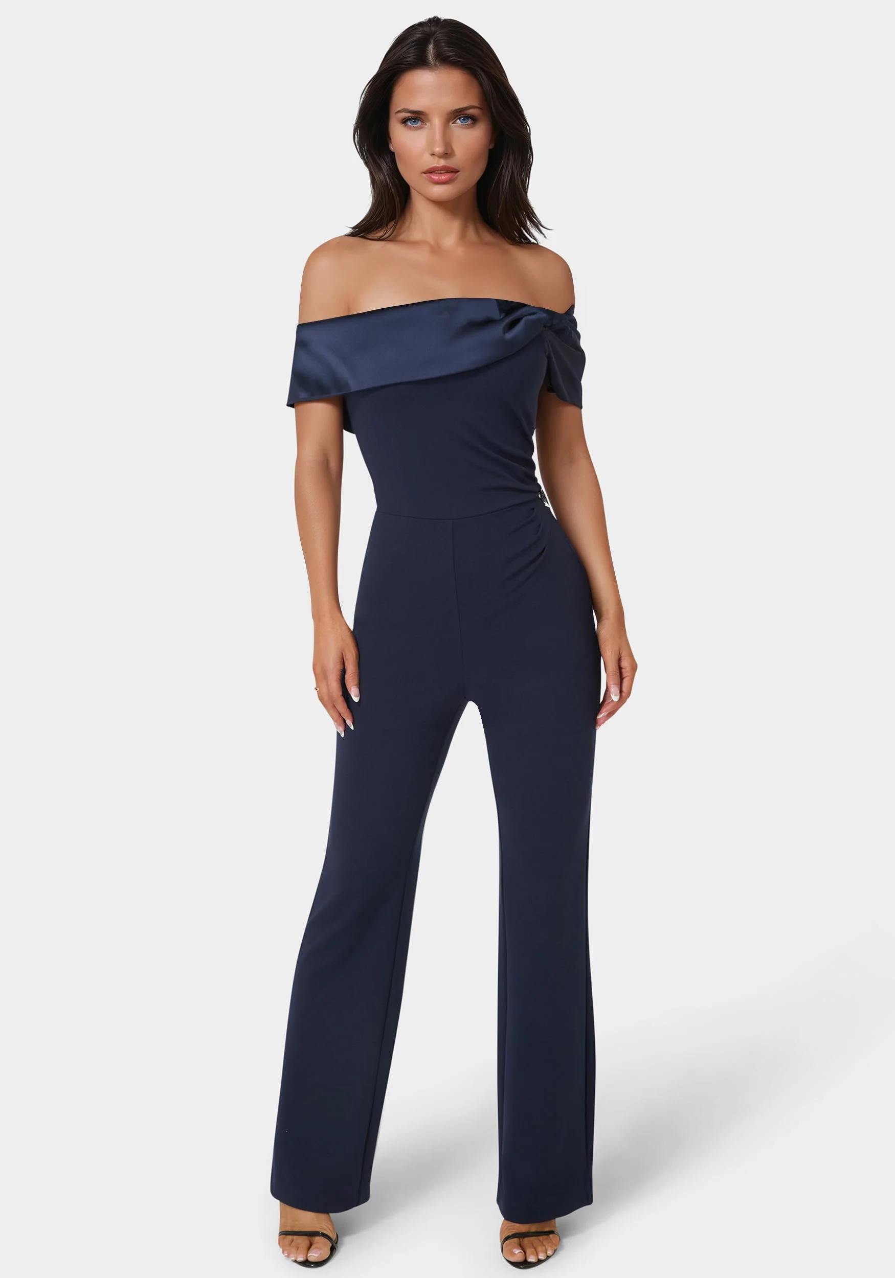 Image of Off Shoulder Straight Leg Jumpsuit