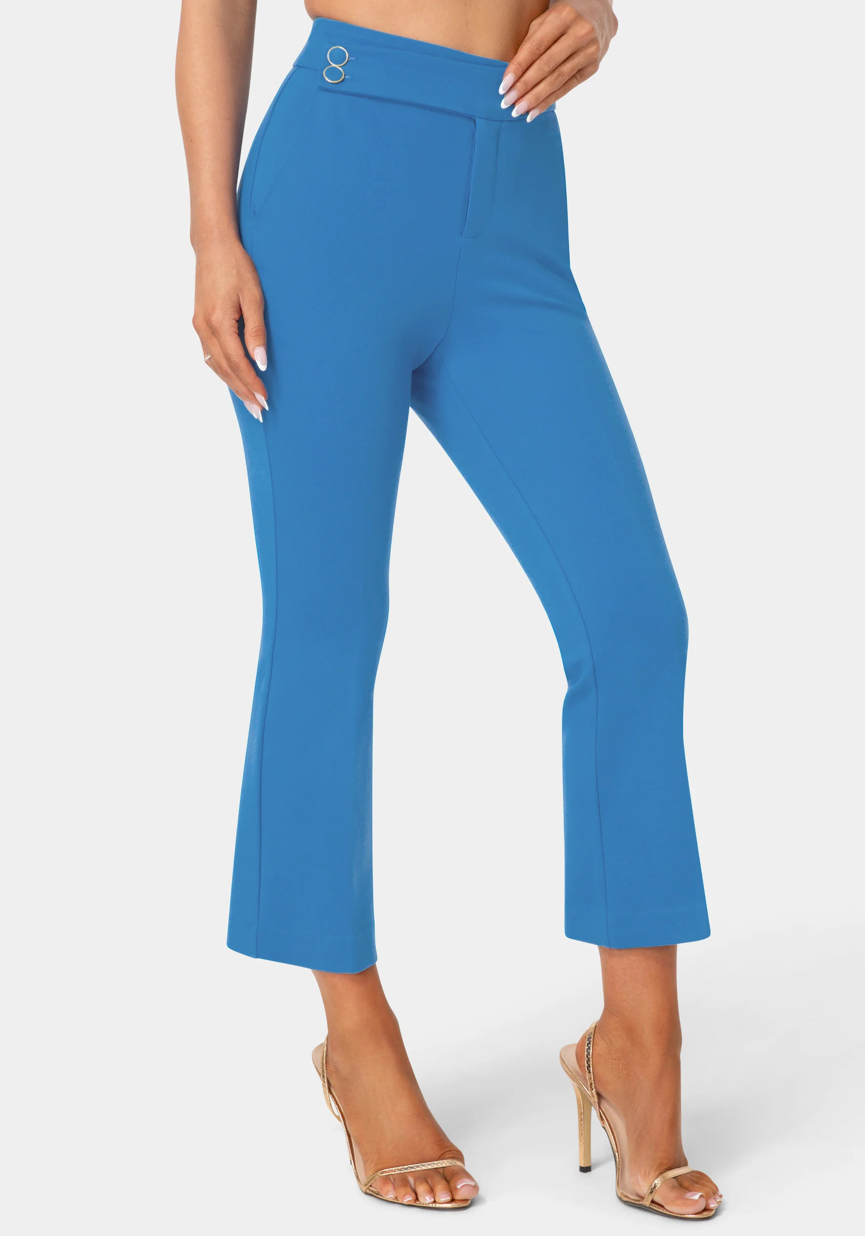Image of Natural Waist Cropped Flare Leg Pant