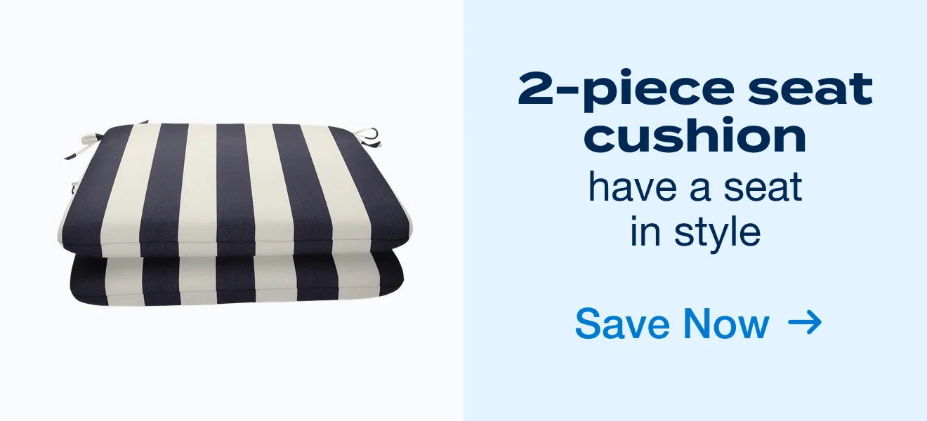 2-Piece Indoor/Outdoor Seat Pad Cushion