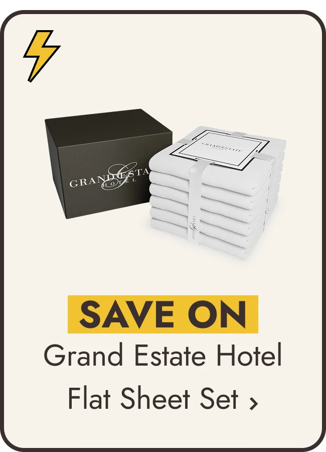 Grand Estate Hotel 100% Cotton 265 TC Super-Soft Flat Sheet Set, White