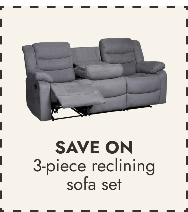3-Piece Manual Reclining Living Room Sofa Set