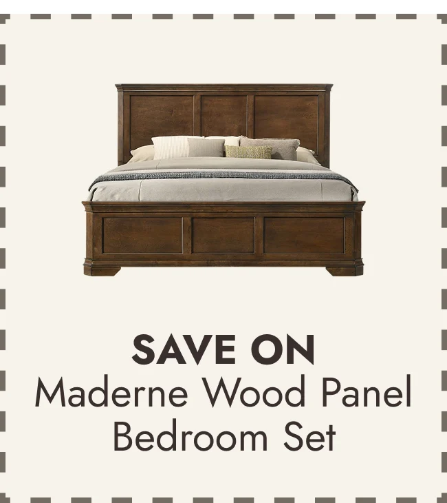 Maderne Traditional Wood Panel Bedroom Set