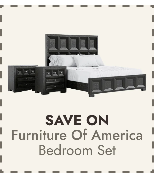 Furniture of America Durem Modern Classic 3-Piece Solid Wood Panel Bedroom Set with 3-Drawer Nightstand