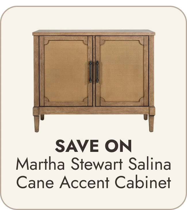 Martha Stewart Salina Woven Cane Accent Cabinet