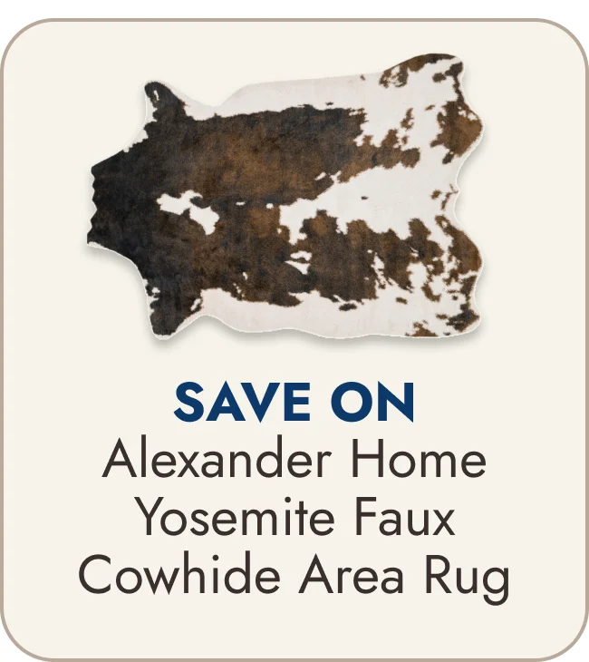 Alexander Home Yosemite Faux Cowhide Area Rug