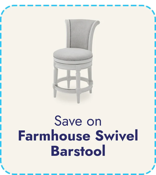 Farmhouse White Counter Height 26in. Swivel Barstool