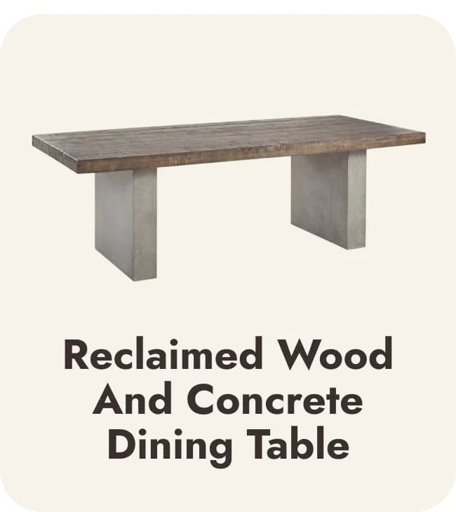 Reclaimed Wood and Concrete Dining Table
