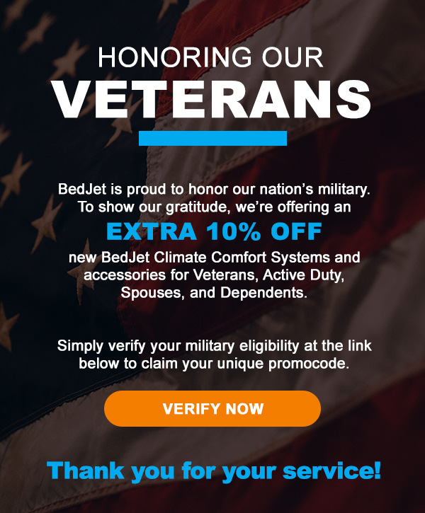 Verify your military eligibility for 10% off new BedJet products
