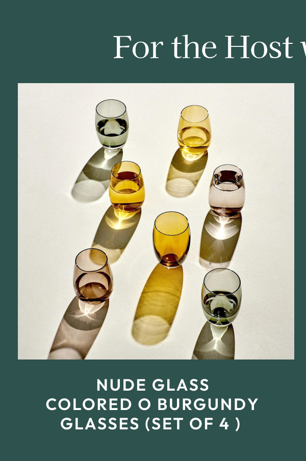 Nude Glass Colored O Burgundy Glasses (Set of 4 )