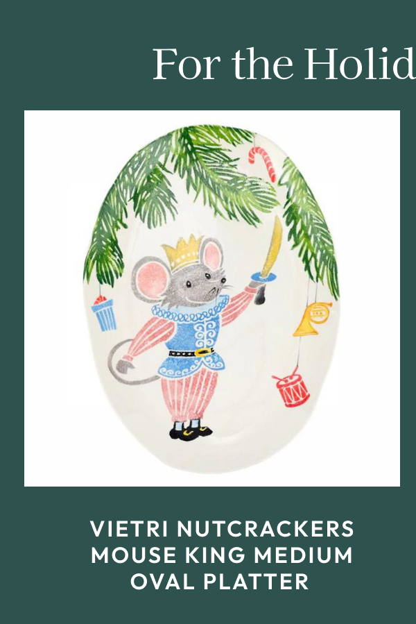 Vietri Nutcrackers Mouse King Medium Oval Platter