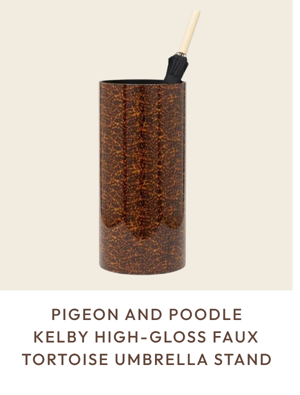 Pigeon and Poodle Kelby High-Gloss Faux Tortoise Umbrella Stand