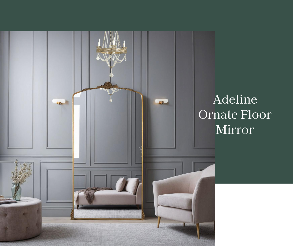 Adeline Ornate Floor Mirror