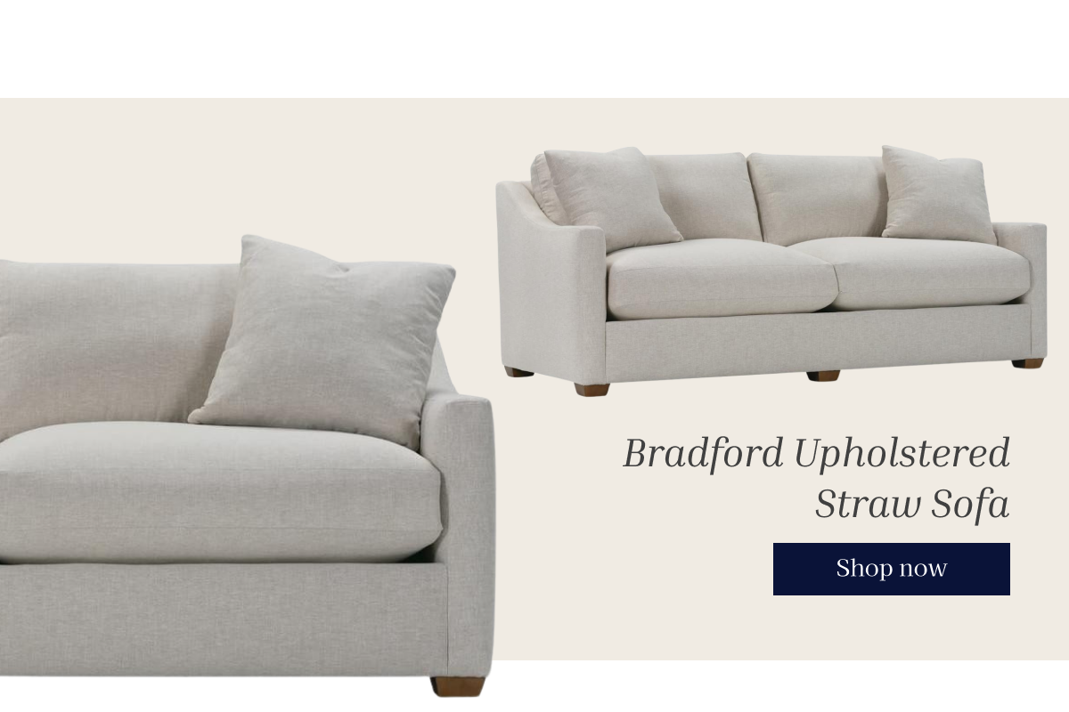 Bradford Upholstered Straw Sofa