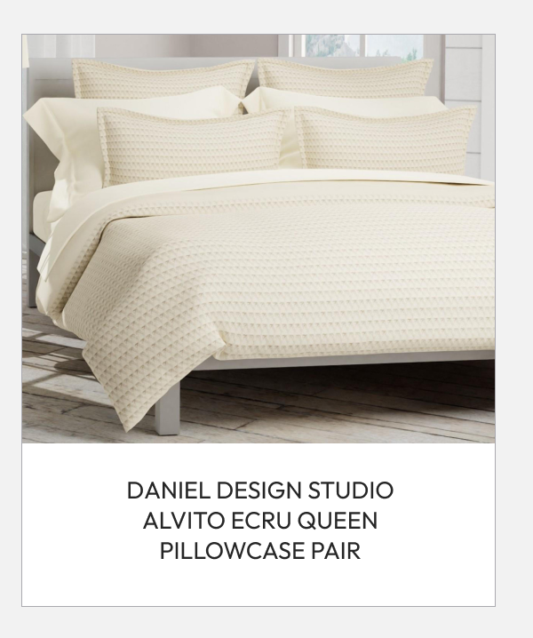 Daniel Design Studio Alvito Ecru Queen Pillowcase Pair