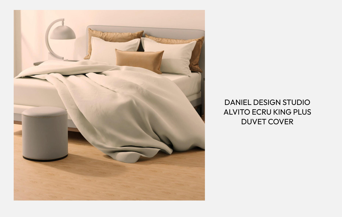 Daniel Design Studio Alvito Ecru King Plus Duvet Cover