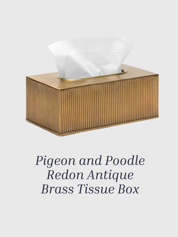Redon Antique Brass Tissue Box