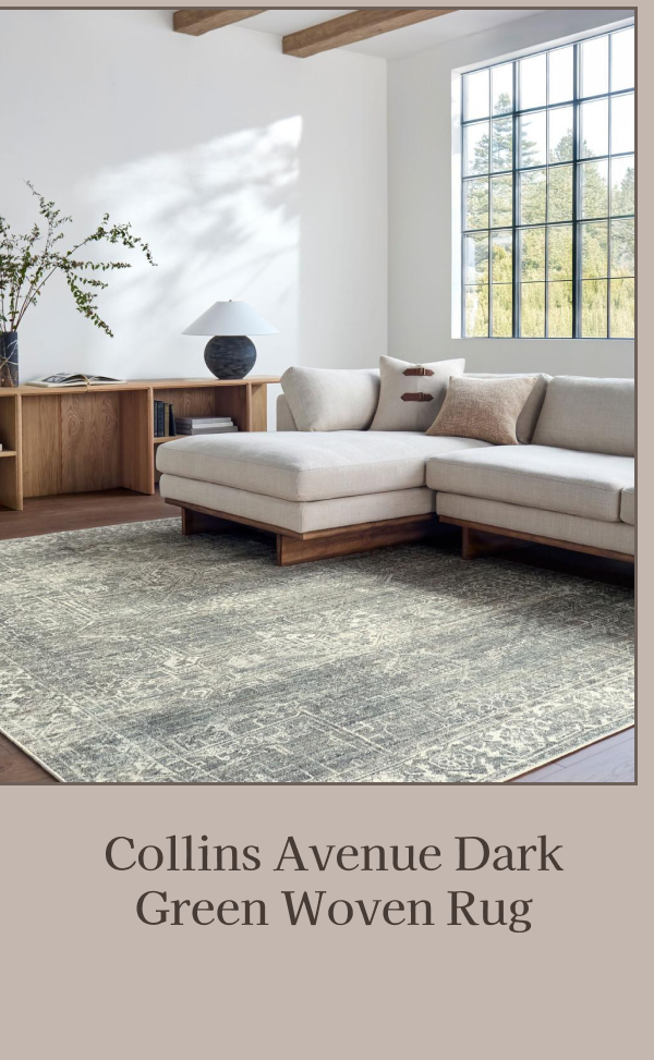 Collins Avenue Dark Green Woven Rug