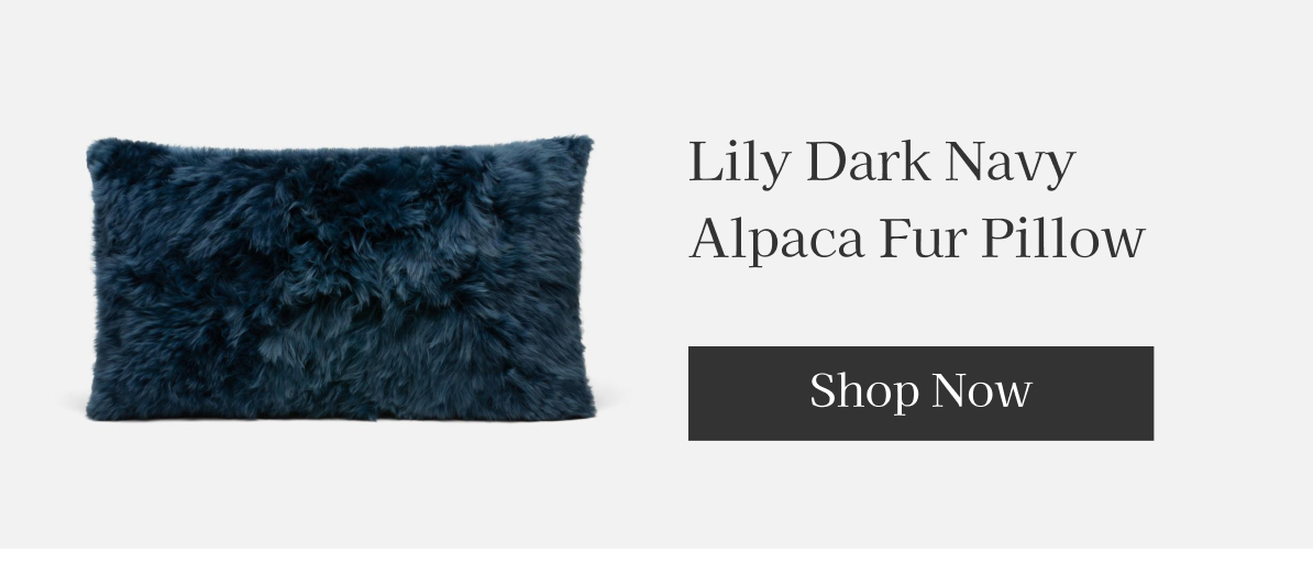 Lily Dark Navy Alpaca Fur Pillow