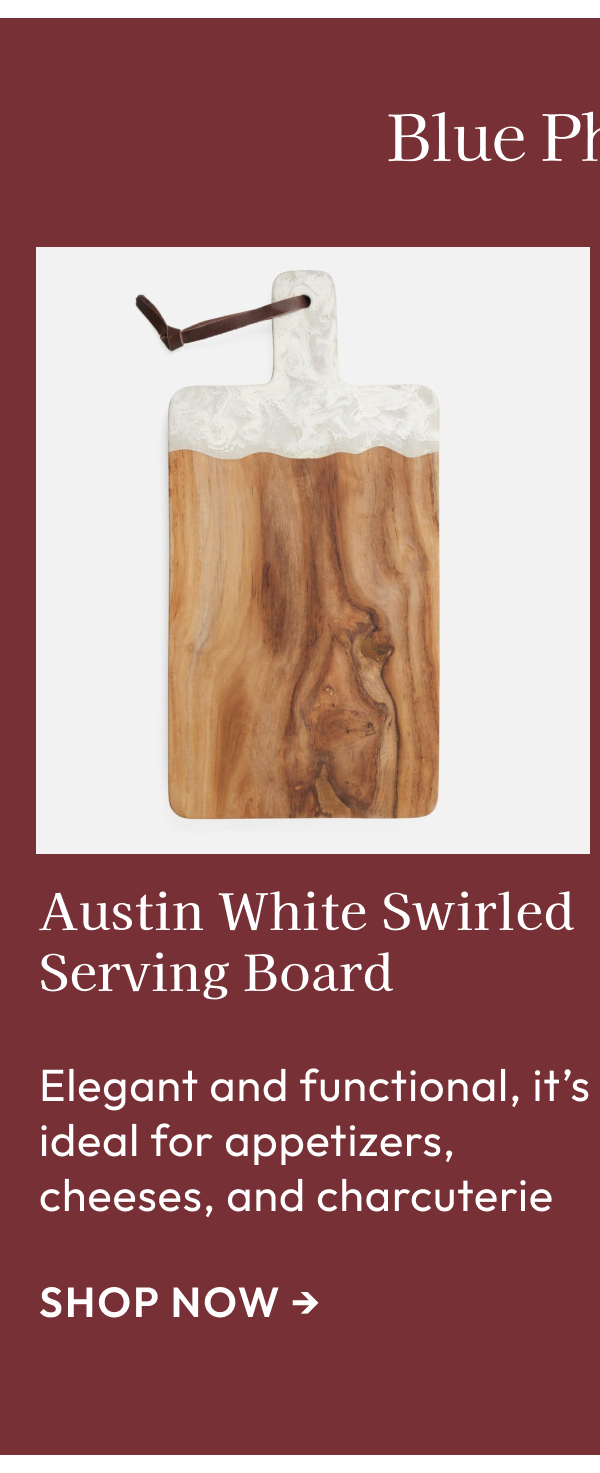 Austin White Swirled Serving Board