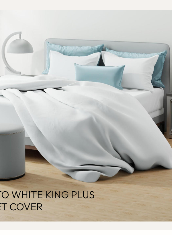 Alvito White King Plus Duvet Cover