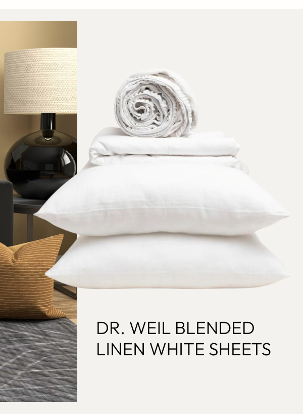 Dr. Weil Blended Linen White Sheets