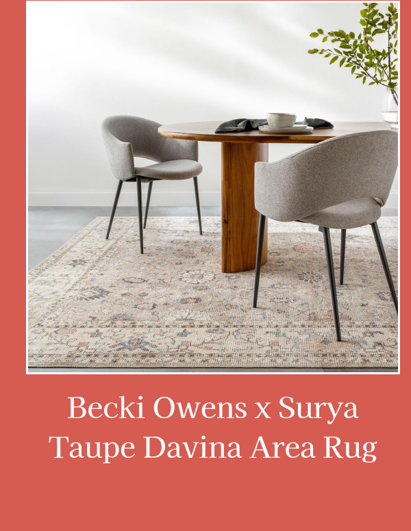 Becki Owens x Surya Taupe Davina Area Rug