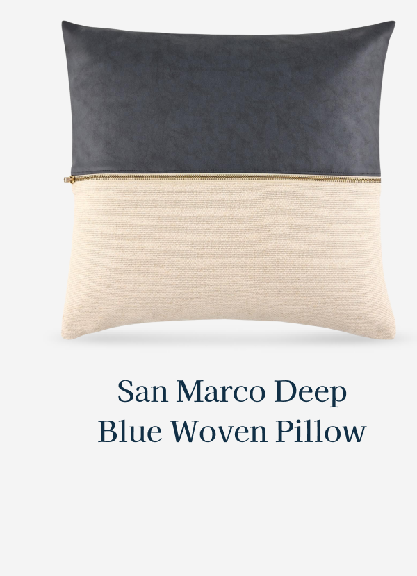 San Marco Deep Blue Woven Pillow