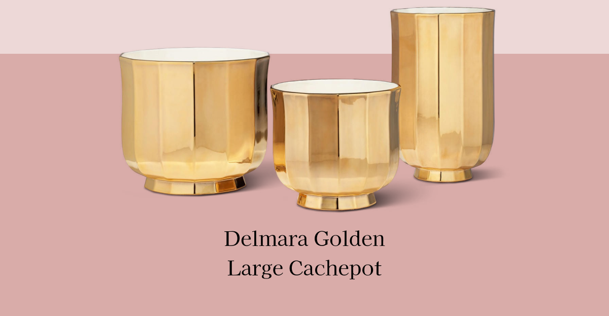Delmara Golden Large Cachepot