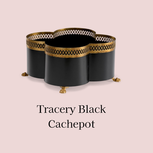 Tracery Black Cachepot