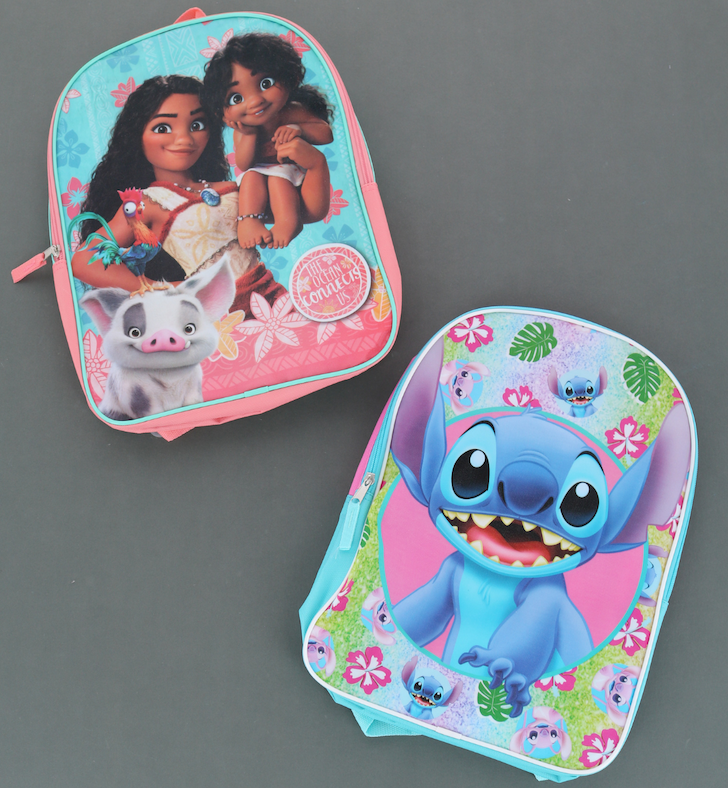 Moana and Stitch backpacks