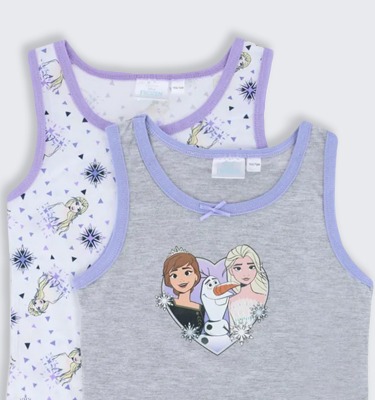 Textiel Trade Girl's Disney Frozen Tank Top (2 Pack)