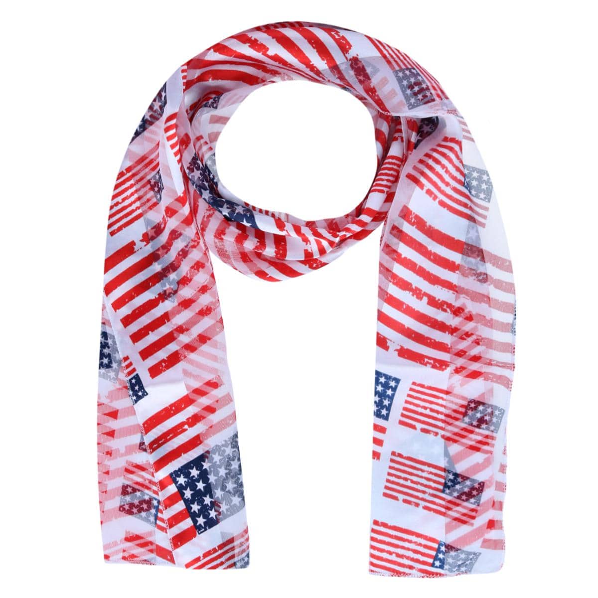Image of Women's Satin American Flag Scarf
