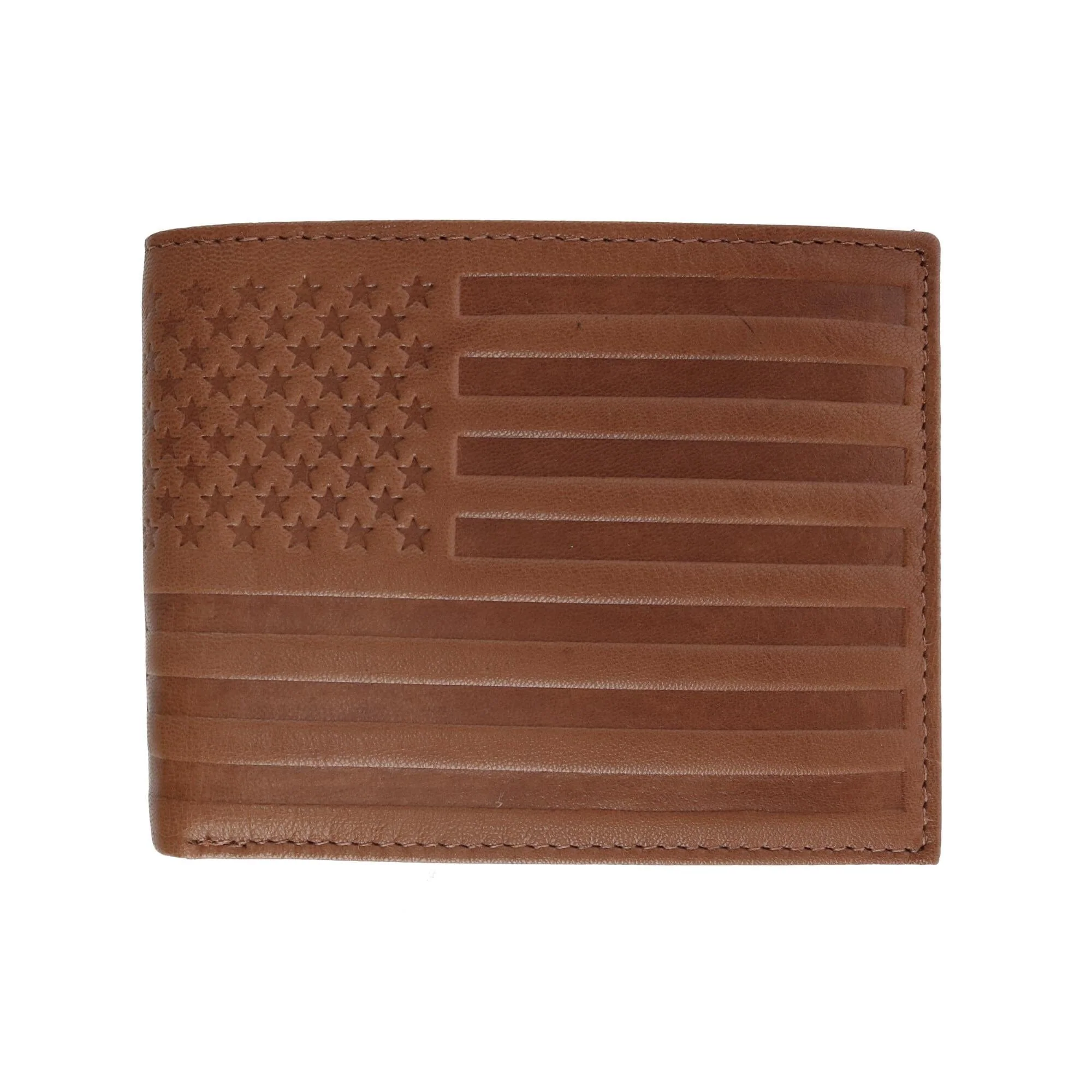 Image of Men's Leather American Flag Wallet