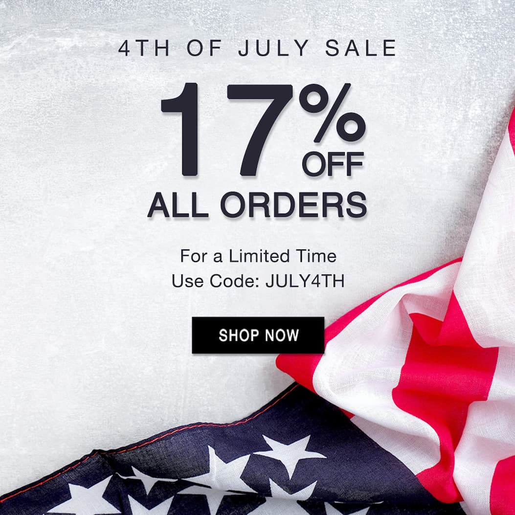 4th of July Sale: 17% off all orders. For a limited time use code JULY4TH. Shop now!