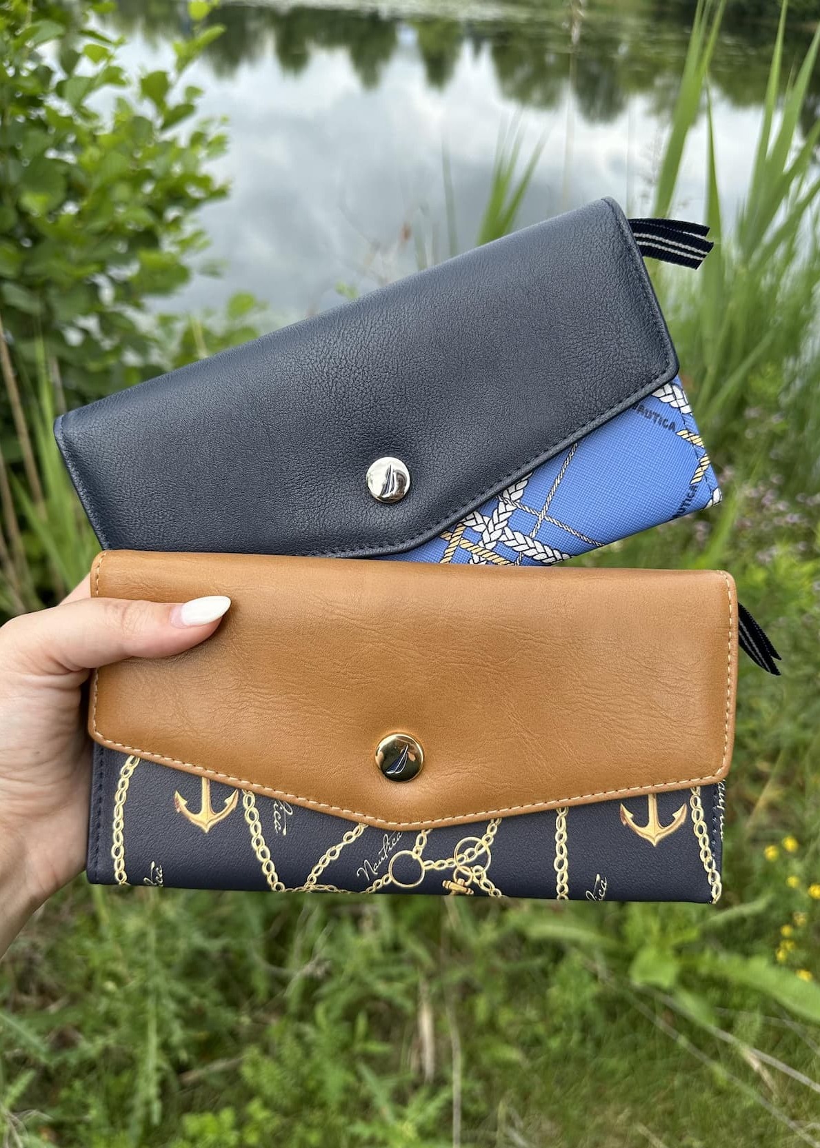 Nautica Women's Two Timer V Flap Clutch in two designs
