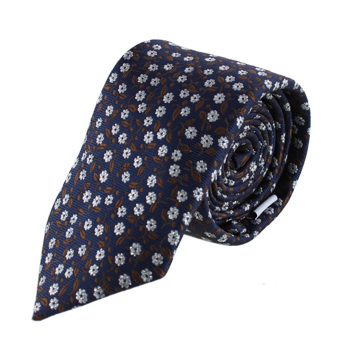 Image of Metallic Flowers Necktie