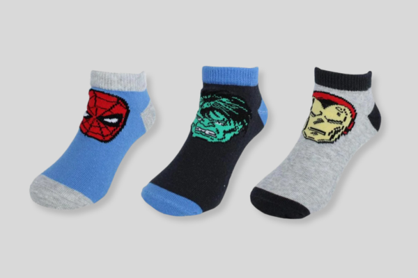 Textiel Trade Boy's Marvel Superhero Sneaker Socks (3 Pack)