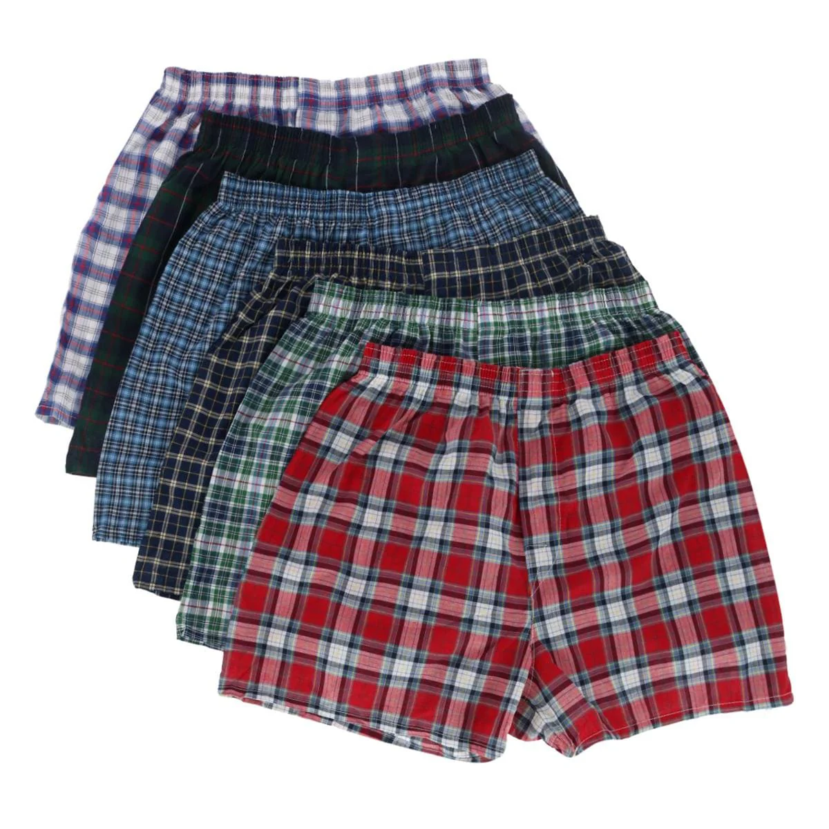 Image of Fruit of the Loom Men's Tartan Boxers Assorted (6 Pack)