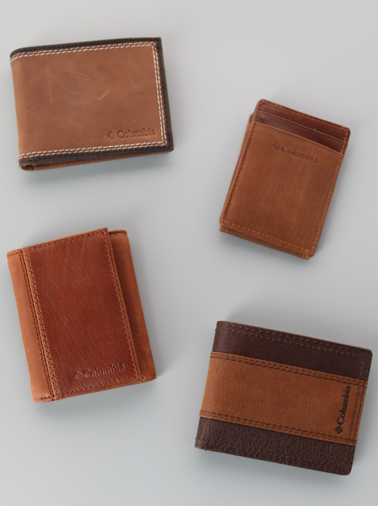 four men's wallets