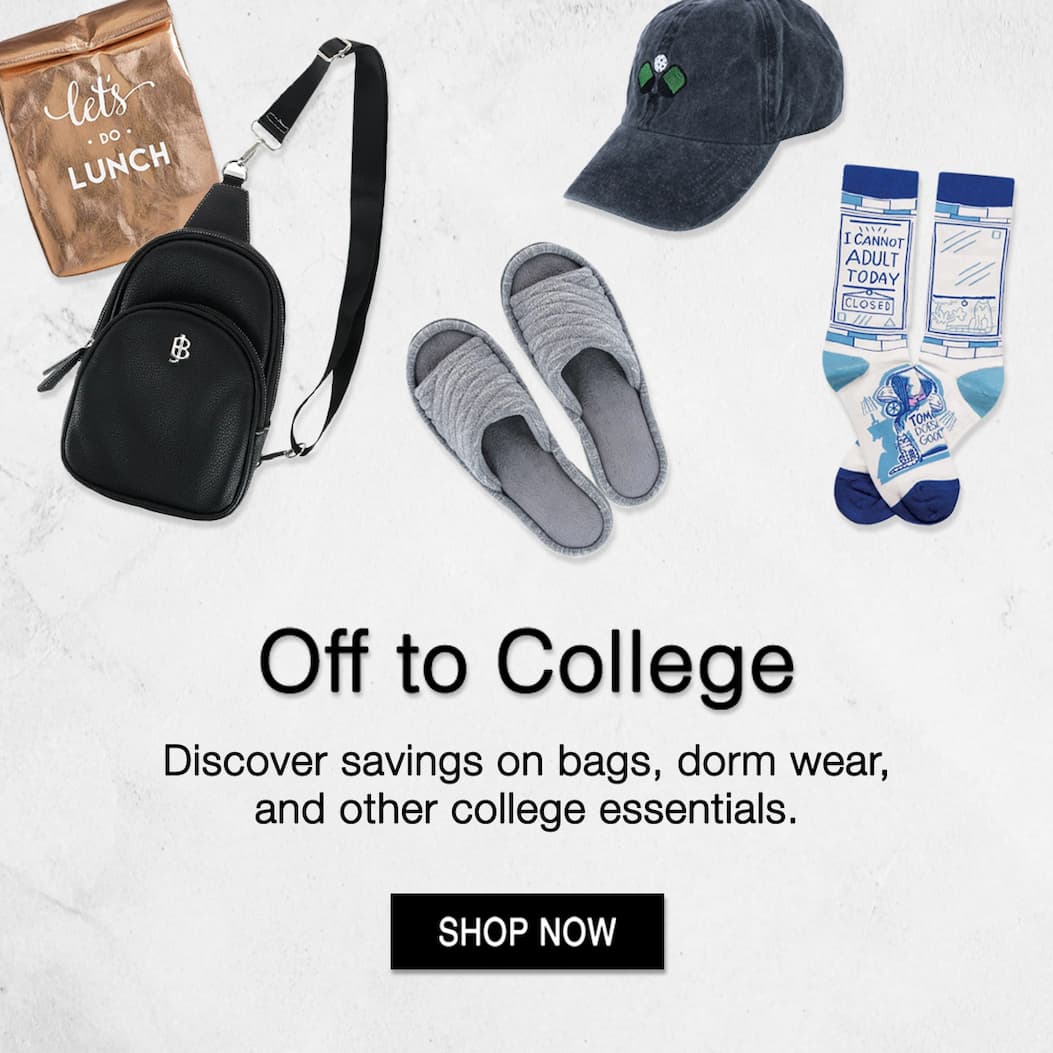 Off to College! Discover savings on bags, dorm wear, and other college essentials. Shop now!
