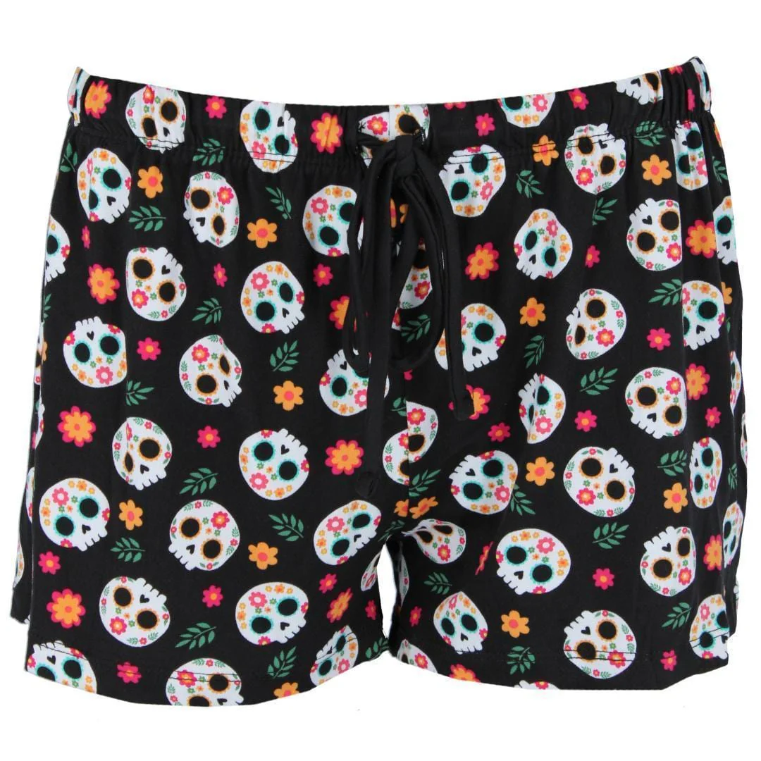 Image of Women's Day of the Dead Pajama Shorts