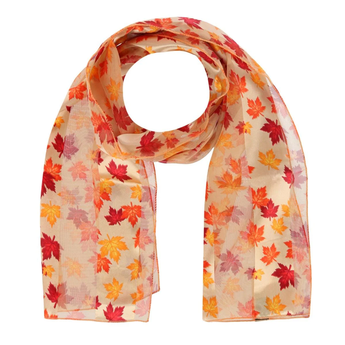 Image of Autumn Leaf Satin Scarf