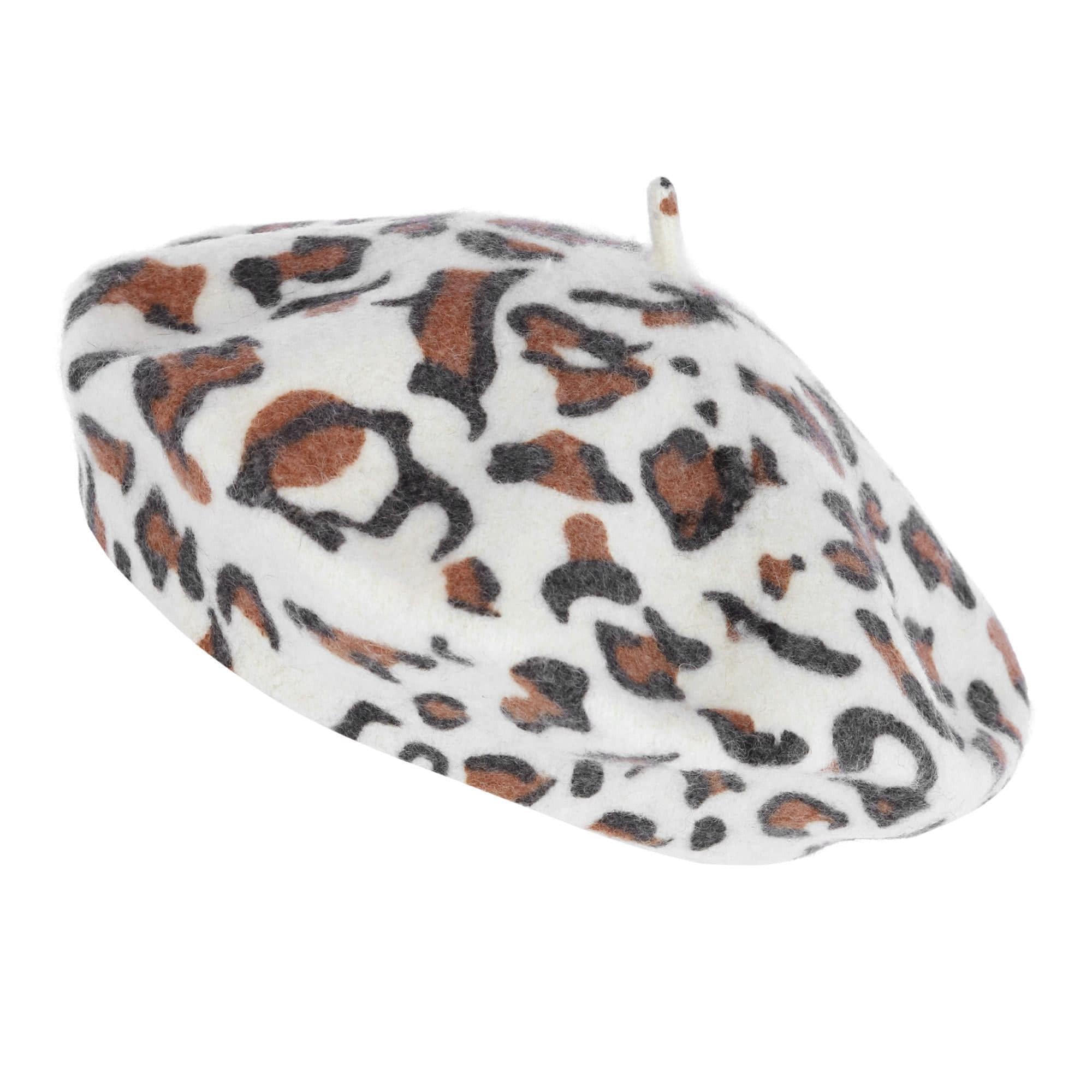 Image of Women's French Leopard Wool Beret