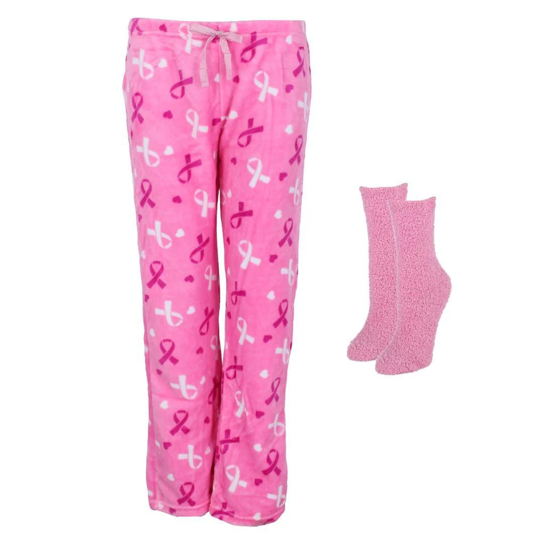 Image of Women's Breast Cancer Pajama Pant & Socks