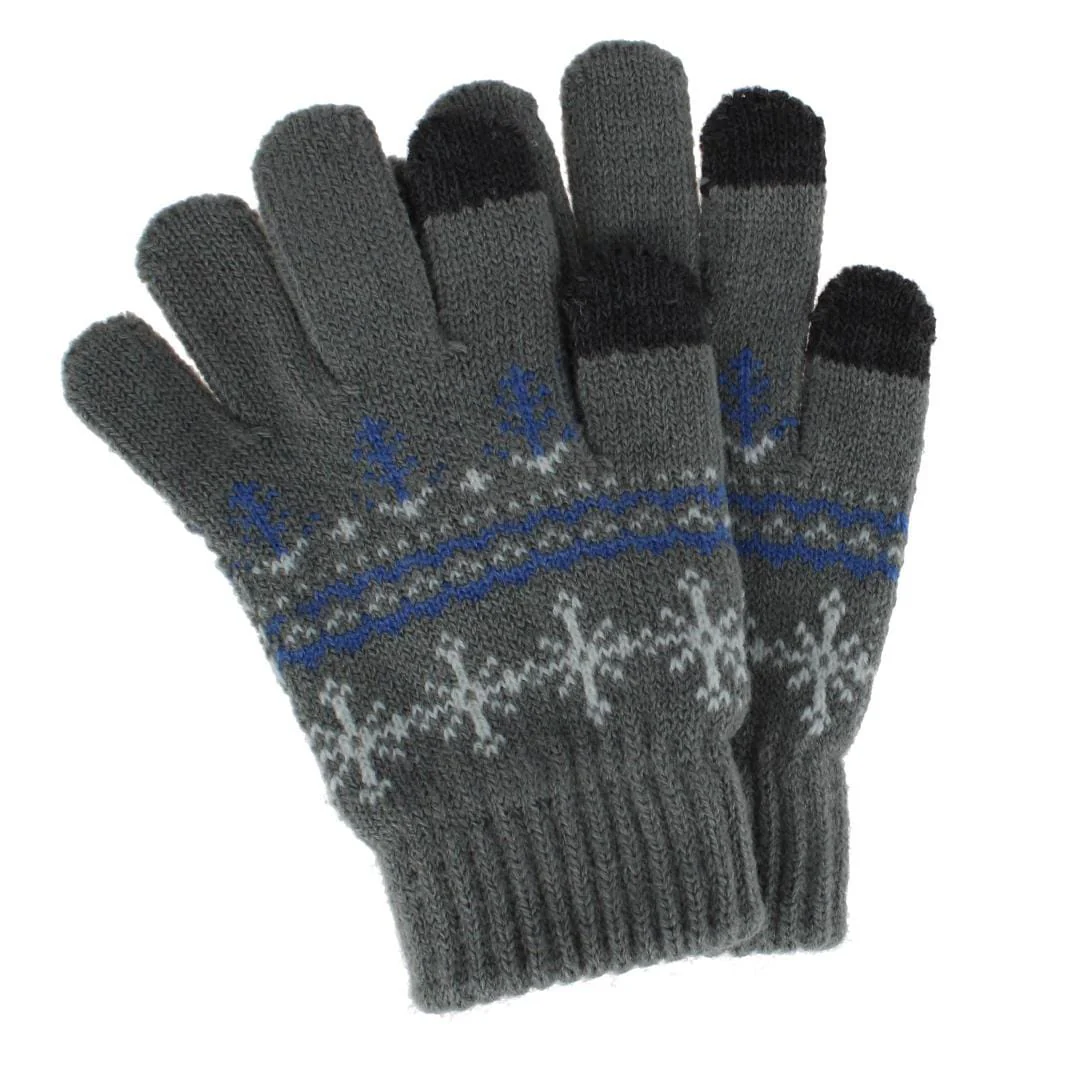 Image of Girl's Snowflake Touchscreen Gloves