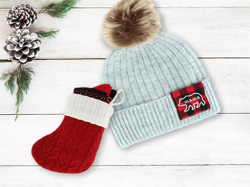 Mama bear winter hat and stocking with socks