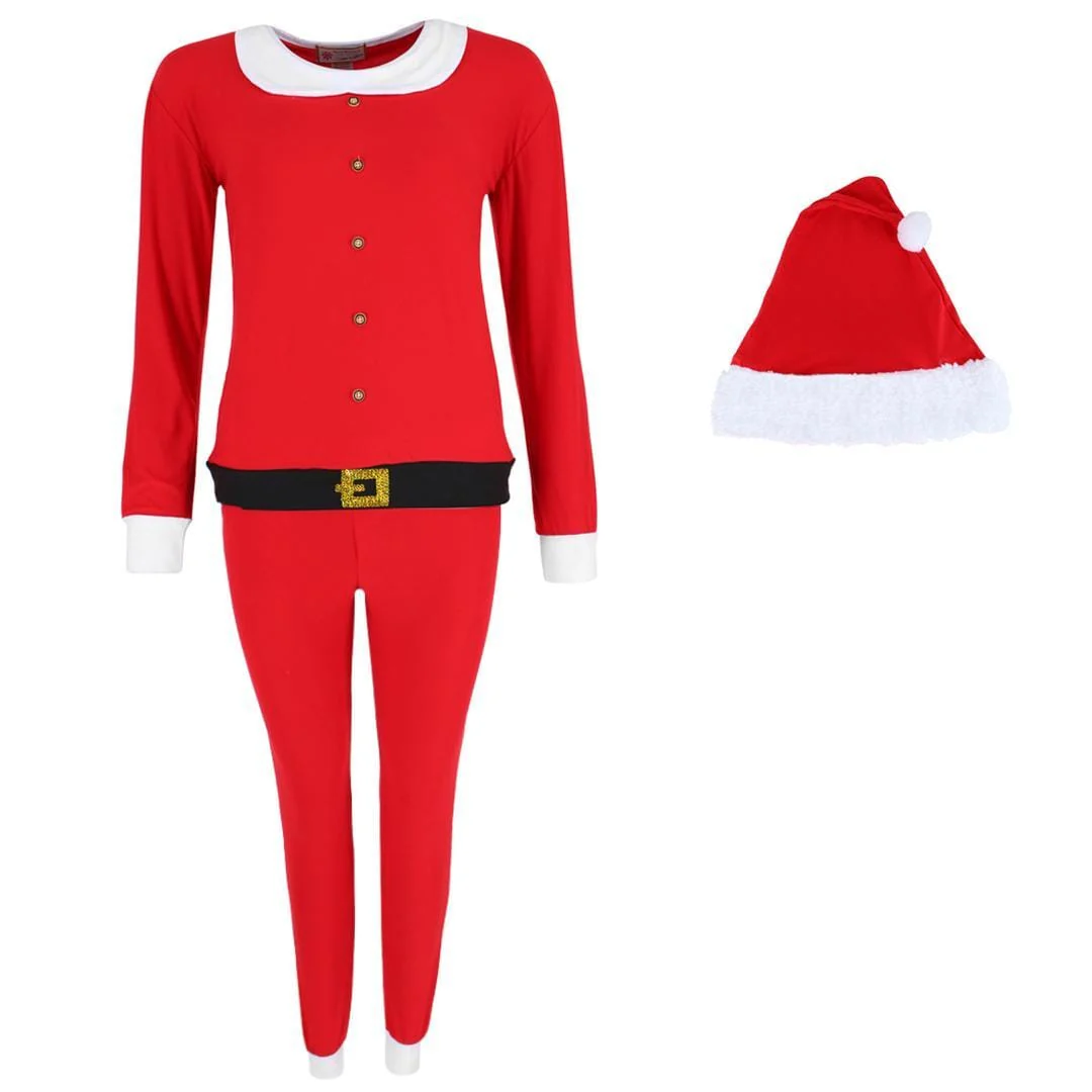 Image of Women's Santa Pajama & Hat Set