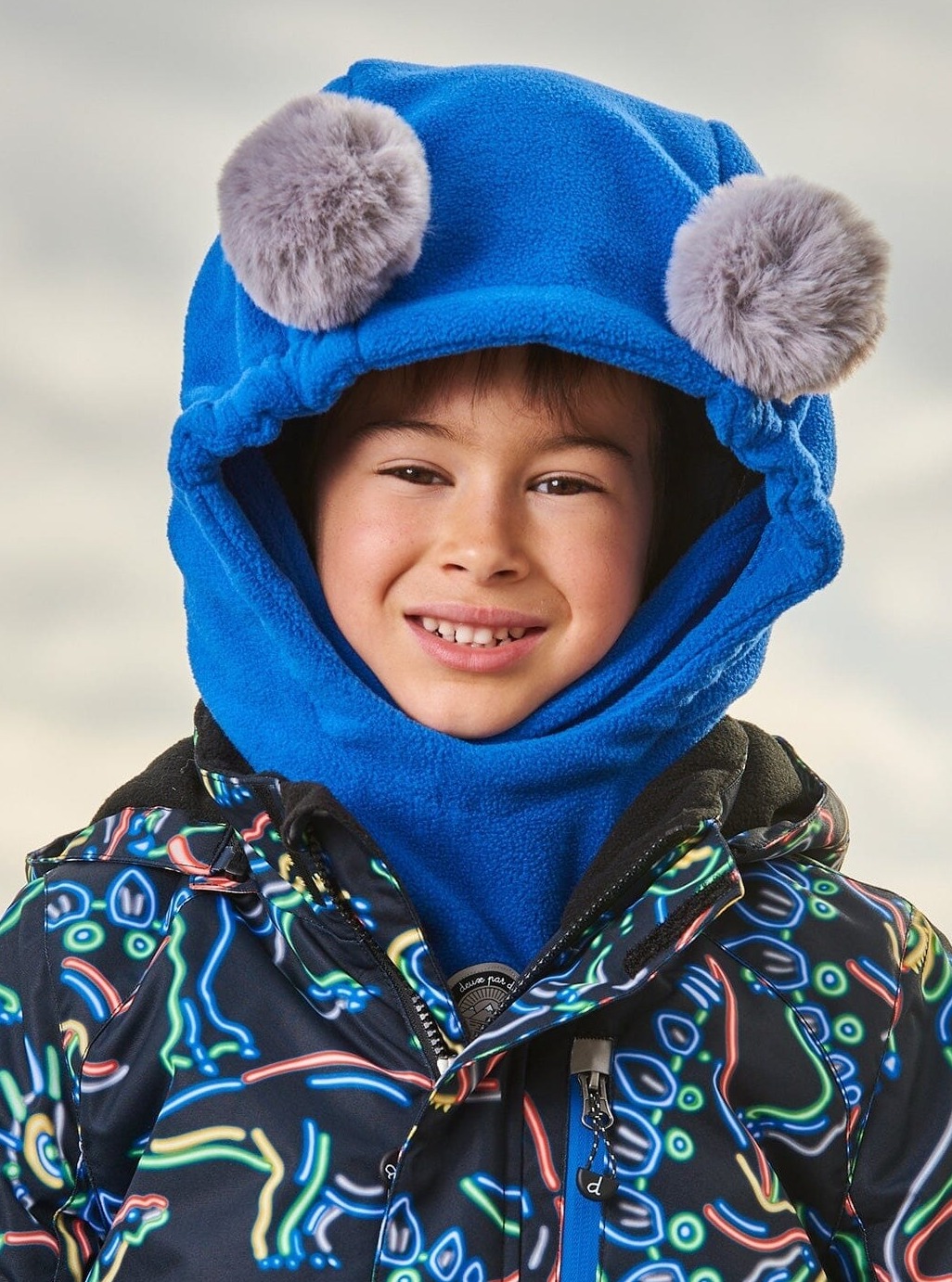 Boy wearing Deux par Deux Boy's Oversized Balaclava Royal Blue