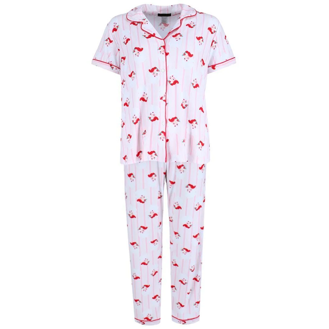 Image of Women's Santa Stripe Pajama Set